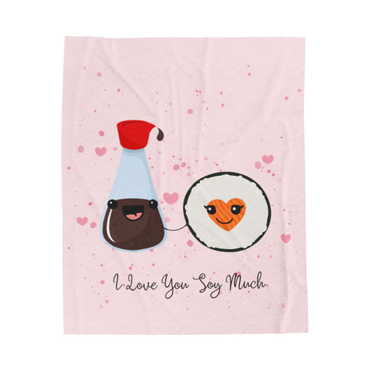 Sushi In Love Velveteen Plush Blanket