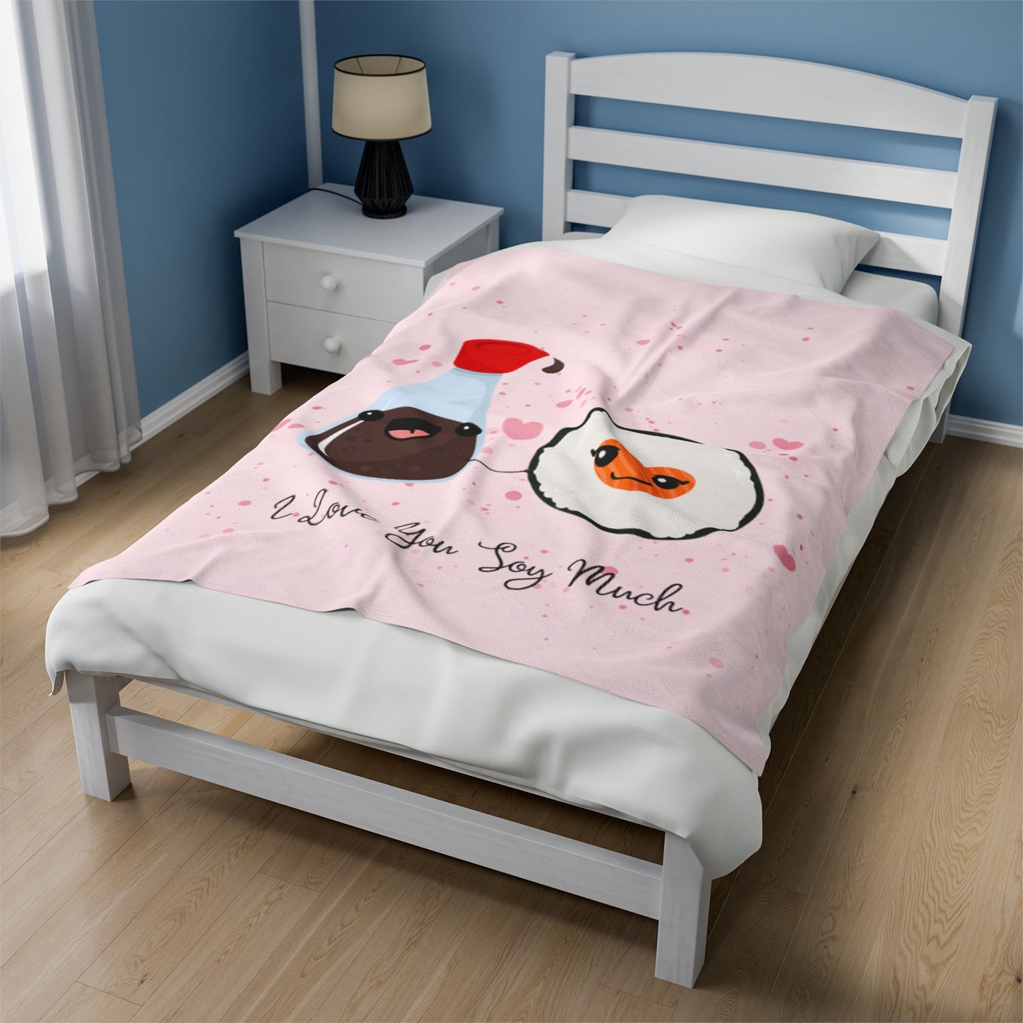 Sushi In Love Velveteen Plush Blanket